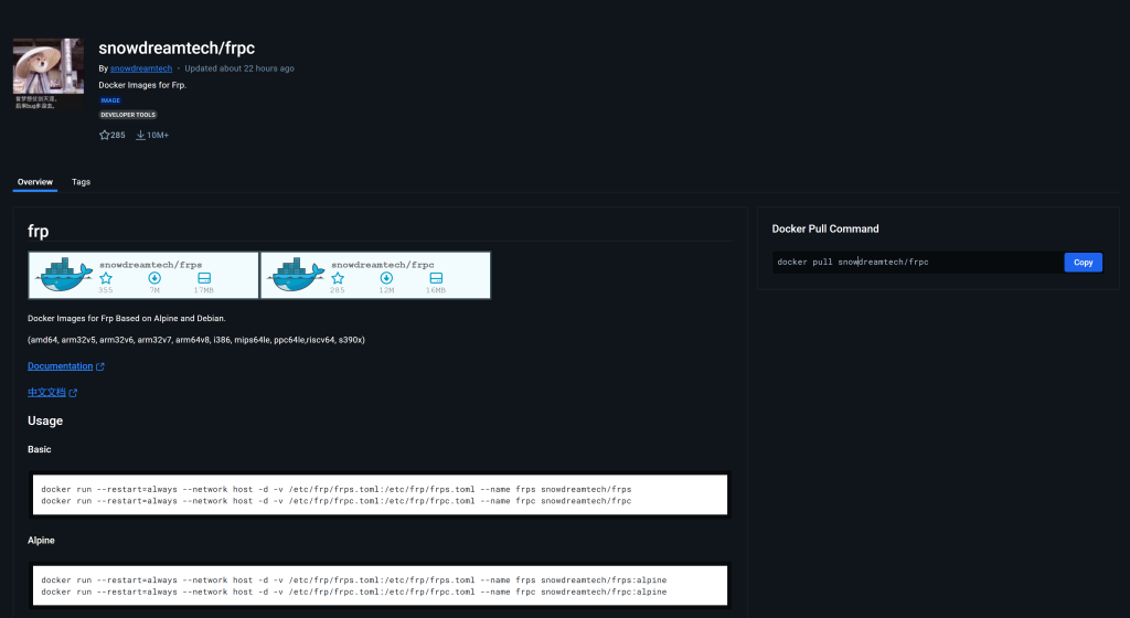 使用docker或docker-compose一键部署Frp内网穿透服务